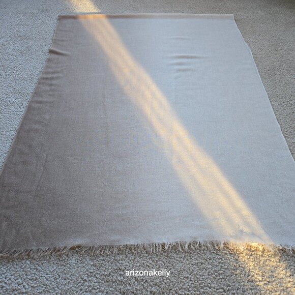 NWOT Silk & Cashmere Gradient Wrap Scarf Ombre Brown to Natural - Picture 3 of 10